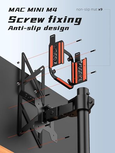 with Combination Security lock 2024 Mac Mini M4 VESA Computer Monitor Mount Bracket for Anti-theft Server Rack Extension Plate Adapter, Compatible 75X75/100X100MM Hole distance-AJM4GS-BWM in Kuwait