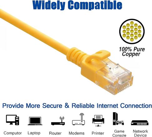 Cat6A UTP Slim Ethernet Network Molded Booted Cable 28AWG 550MHz, Patch Cable, 10Gigabit High Speed LAN Ethernet Cable (1Ft, Black, 30-Pack) in Saudi Arabia