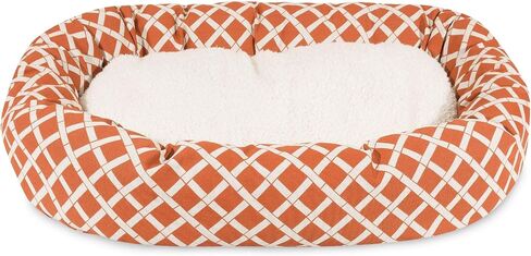 24 inch Black Bamboo Sherpa Bagel Dog Bed in Kuwait