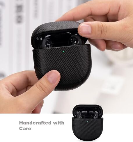 علبة جلدية مصنوعة يدويًا لـ Bose QuietComfort Ultra Earbuds/QuietComfort Corpuds II ، ملفوفة بالكامل مع جلد الحبوب العلوي ، غطاء القشرة الصلبة الواقية لخطاة Bose - Black in Kuwait