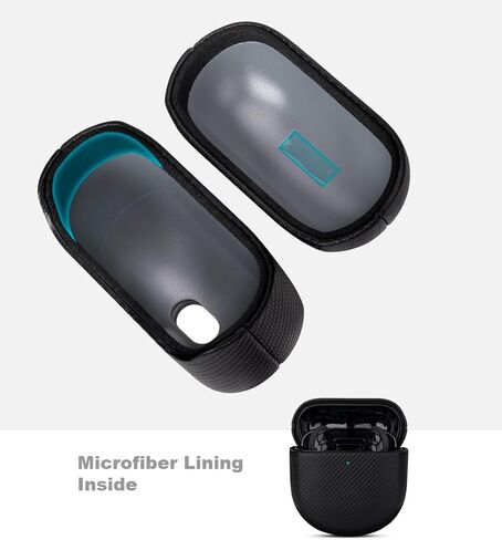 علبة جلدية مصنوعة يدويًا لـ Bose QuietComfort Ultra Earbuds/QuietComfort Corpuds II ، ملفوفة بالكامل مع جلد الحبوب العلوي ، غطاء القشرة الصلبة الواقية لخطاة Bose - Black in Kuwait