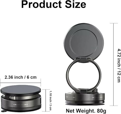 2025 حامل هاتف سيارة مغناطيسي مُصنّع من أجل Magsafe مع مغناطيس درجة N56 ، 360 درجة قابلة للتدوير و 180 درجة مئوية للهاتف للسيارة ، حاملي الهواتف المحمولة للسيارات وجميع الهواتف الذكية (أسود) in Kuwait