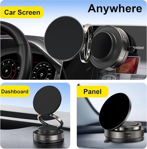 2025 حامل هاتف سيارة مغناطيسي مُصنّع من أجل Magsafe مع مغناطيس درجة N56 ، 360 درجة قابلة للتدوير و 180 درجة مئوية للهاتف للسيارة ، حاملي الهواتف المحمولة للسيارات وجميع الهواتف الذكية (أسود) in Kuwait