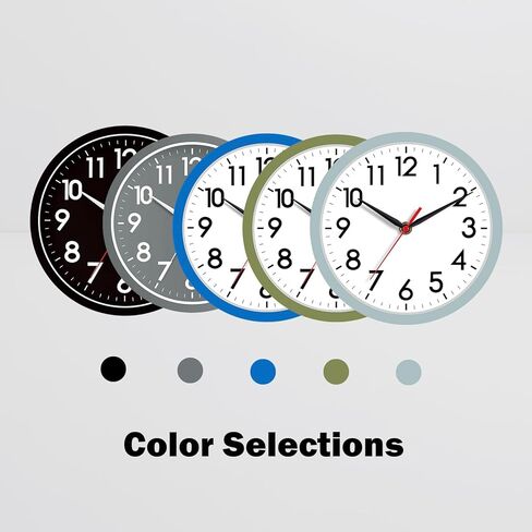 ساعة حائط AKCISOT، ساعات حائط صغيرة حديثة تعمل بالبطارية 8 بوصة، صامتة غير موقوتة كلاسيكية تناظرية للمكتب، المنزل، الحمام، المطبخ، غرفة النوم، المدرسة (أسود) in Kuwait