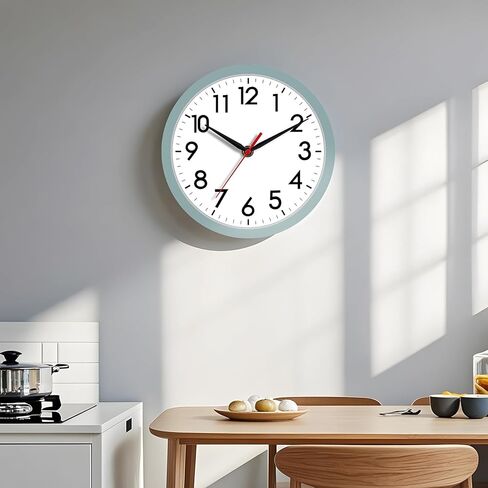 ساعة حائط AKCISOT، ساعات حائط صغيرة حديثة تعمل بالبطارية 8 بوصة، صامتة غير موقوتة كلاسيكية تناظرية للمكتب، المنزل، الحمام، المطبخ، غرفة النوم، المدرسة (أسود) in Kuwait