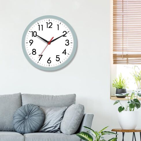 ساعة حائط AKCISOT، ساعات حائط صغيرة حديثة تعمل بالبطارية 8 بوصة، صامتة غير موقوتة كلاسيكية تناظرية للمكتب، المنزل، الحمام، المطبخ، غرفة النوم، المدرسة (أسود) in Kuwait