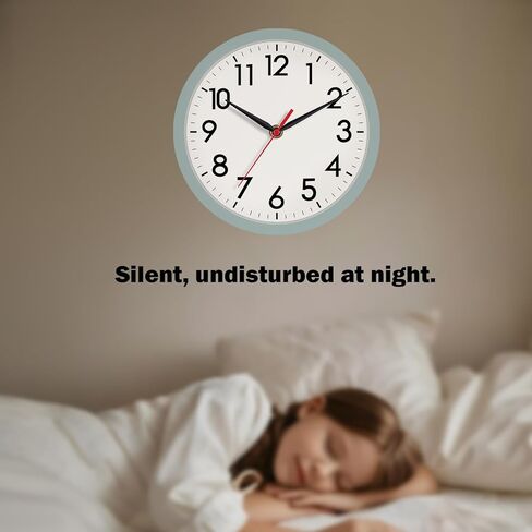 ساعة حائط AKCISOT، ساعات حائط صغيرة حديثة تعمل بالبطارية 8 بوصة، صامتة غير موقوتة كلاسيكية تناظرية للمكتب، المنزل، الحمام، المطبخ، غرفة النوم، المدرسة (أسود) in Kuwait