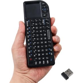 لوحة مفاتيح Sethda mini ، لوحة مفاتيح لاسلكية 2.4 جيجا هرتز مع التعلم الأشعة تحت الحمراء ، لوحة مفاتيح خفيفة الوزن 69 مفاتيح USB متوافقة مع Android TV Box/PS3/4/MAC/Windows/HTPC