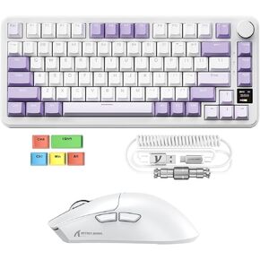 الهجوم Shark X85Pro 75 ٪ اللاسلكي RGB لوحة المفاتيح و X11 59G كومبو الماوس خفيفة الوزن ، Tri-Mode ، SWAP HOT ، شاشة TFT ، شحن DOCK ، للألعاب/Office