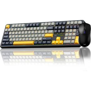 Wireless Keyboard and Mouse Combo, AULA F108 Full Size Mechanical Keyboard+AULA SC580 Tri-Mode Gaming Mouse
