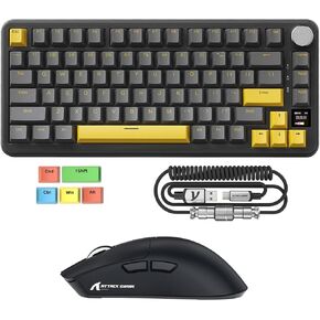 Attack Shark X85PRO 75% Wireless RGB Keyboard & X11 59g Lightweight Mouse Combo, Tri-Mode, Hot-Swap, TFT Display, Charging Dock, for Gaming/Office