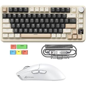 الهجوم Shark X85Pro 75 ٪ اللاسلكي RGB لوحة المفاتيح و X11 59G كومبو الماوس خفيفة الوزن ، Tri-Mode ، SWAP HOT ، شاشة TFT ، شحن DOCK ، للألعاب/Office