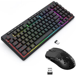 Redragon K517 Pro & M725 Gaming Working Kit: RGB Wireless Keyboard & Lightweight Mouse | Tri-Mode BT/USB-C/2.4G, 96 Keys + Macro Keys, 8000 DPI, Honeycomb, Programmable