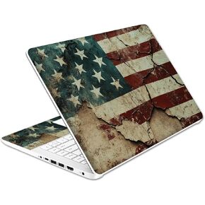 Laptop Skin Decal HP 14" - US Flag, Laptop Cover Sticker, No Cutting Required, No Bubble, Waterproof, Scratch Resistant - Including Wide Screen and Wrist Pad