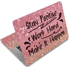 SUPERDANT Stay Positive Laptop Cover Motivational Text Universal Laptop Skin 12 13 13.3 14 15 15.4 15.6 Inches Vinyl Stickers Removable Notebook Personalized Protector
