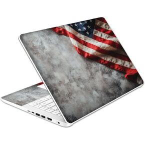 Laptop Skin Decal HP 15.6" - US Flag, Laptop Cover Sticker, No Cutting Required, No Bubble, Waterproof, Scratch Resistant - Including Wide Screen and Wrist Pad
