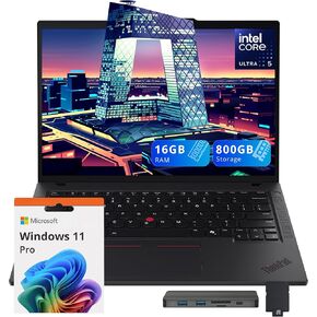 Lenovo Thinkpad T14 G5 14 "Wuxga Business Labtop ، Intel Ultra 5 125U ، 32GB RAM ، 1.28TB Storage (1TB SSD+288GB Station Station)