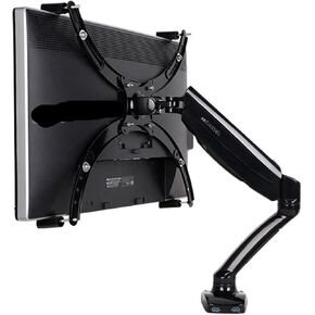 Motion Desktop 10"-27" Monitor Holder+VESA Extension Adapter for No Mounting Hole Monitor Mount Gas Arm with USB Port