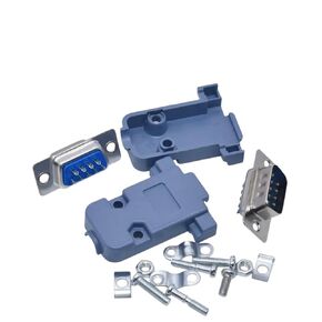 5Set Rs232 Serial Port Connector Db9 Female Socket Plug Connector 9 Pin Copper Rs232 Com Adapter with Plastic Case DIY