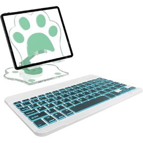 Topperfekt لوحة اللمس لوحة مفاتيح Bluetooth مصممة ، وقبلة اللوح اللطيفة القابلة للطي وقابلة للطي ، قابلة لإعادة الشحن اللاسلكي لأجهزة iPad ، iPad Pro/Mini/Air ، أقراص Samsung Xiaomi ، إلخ - الوردي