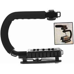 and U-Type Camera Stabilizer Hand Grip for Video Capture Portable Design for Smooth for Travel and Low Angle Shots Black Color