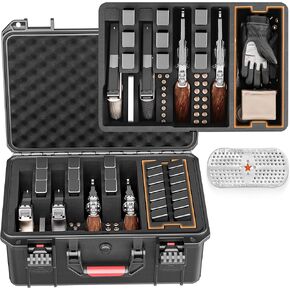 Gun Cases for Handguns,4 Pistol Case & 23 Magazine Pre-Cut Multiple Pistols Shockproof Waterproof Hard Pistol Cases with Desiccant TSA Approved Firearm Travel Case