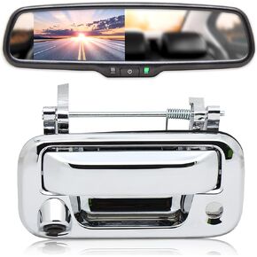 EWAY for 2004-2014 Ford Lincoln Tailgate Handle Backup Camera with Auto Dimming Rear View Mirror LCD Screen Works for F150 2004-2014/Super Duty F250/F350/F450/F550