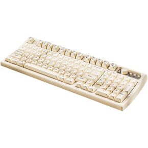 Colorful Wireless Keyboard Mouse Headset Combos, Bluetooth + 2.4G Ergonomics, Retro Style, for Office Gaming(B,2Pcs)