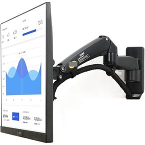 F300 F150 Gas Spring 24-35 Inch LED TV Wall Mount Monitor Holder Ergonomic Mount Arm Max. VESA 100 * 100mm Loading 3-12kgs(F300-Black)