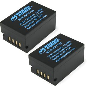 Wasabi Power Battery (2-Pack) for Fujifilm NP-T125 and Fuji GFX 50S, GFX 50R, GFX 100, VG-GFX1 Grip