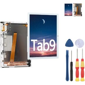New Display Touch Screen for Blackview Tab 9 LCD Display Replace Parts with Tools.（with White Frame）