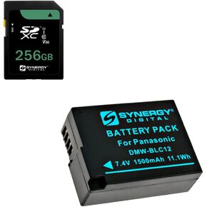 Synergy Digital Accessory Kit, Compatible with Panasonic Lumix GX85 Digital Camera Includes: KSD256GB Memory Card, SDDMWBLG10 Battery