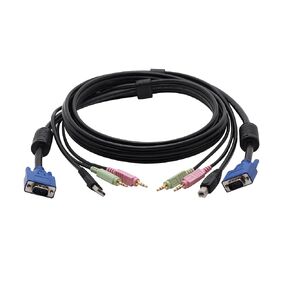 4-in-1 USB VGA KVM Switch Cable with Audio and Mic, VGA KVM Cable, USB KVM Cable 6FT, UL Certificated, REACH & RoHS Compliant