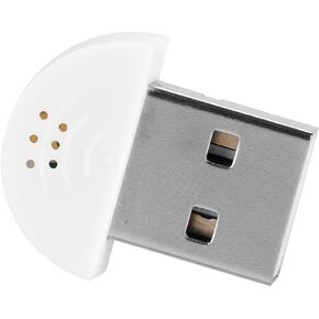 2.0 Portable USB Microphone for Portable PC, Super Mini Canceling Speech Mic, 360 ° Omnidirectional, for Chat, Voice Recognition (Black) (White)