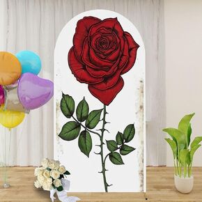 6.6FT Arch Backdrop Cover Flowers Watercolor Manual Composition Big Set Watercolor Elements for Wedding Arch Cover Spandex Fitted Stretchy Backdrop Stand Covers for Wedding Birthday Party Decoration