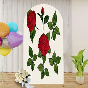 7.2FT Arch Backdrop Cover Bouquet Roses Watercolor Used as Greeting for Wedding Birthday Other Wedding Arch Cover Spandex Fitted Stretchy Backdrop Stand Covers for Wedding Birthday Party Decoration