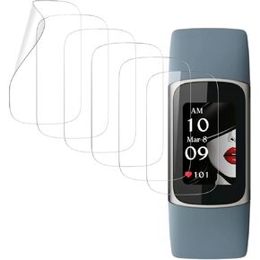 6 Pack Screen Protectors for Fitbit Charge 6 / Charge 5, Soft TPU Screen Film, HD Clear, Full Coverage, Scratch Resistant,Protector de Pantalla