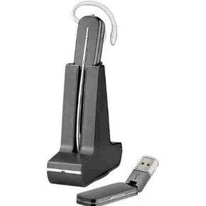 Plantronics Savi W440 نظام سماعات الرأس القابل للتحويل ، اللاسلكي DECT للكمبيوتر المحمول ، Softphone و Multimedia Use - Black & Silver (متجدد)