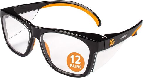 نظارات أمان KleenGuard™ V30 Maverick™ (49311)، مع طلاء مضاد للضباب من KleenVision™، عدسات دخانية، إطار أسود، نظارة شمسية للجنسين للرجال والنساء (الكمية 12) in Kuwait