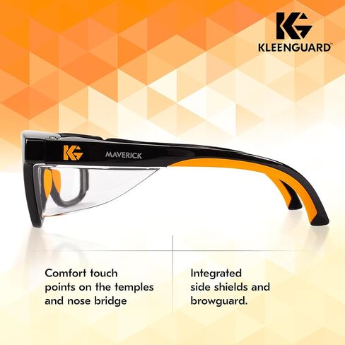 نظارات أمان KleenGuard™ V30 Maverick™ (49311)، مع طلاء مضاد للضباب من KleenVision™، عدسات دخانية، إطار أسود، نظارة شمسية للجنسين للرجال والنساء (الكمية 12) in Kuwait