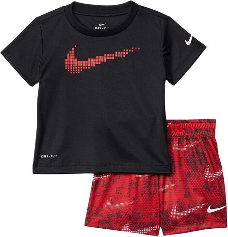 Nike Boy's Dri-FIT Dominate Graphic T-Shirt and Shorts Two-Piece Set (Little Kids) University Red 5 Little Kid in Saudi Arabia