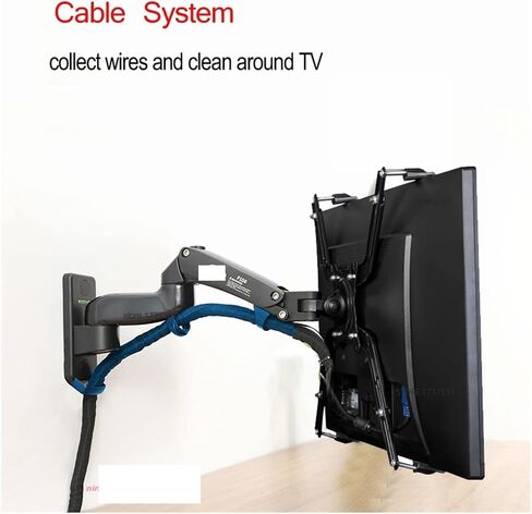 F150FP 2-7kg 75x75 100x100 Aluminum Gas Spring 360 Rotate tv Wall Bracket Dual arm 17"-27" LCD Monitor Stand Mount no Hole(Black) in Saudi Arabia