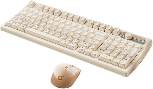 Colorful Wireless Keyboard Mouse Headset Combos, Bluetooth + 2.4G Ergonomics, Retro Style, for Office Gaming(B,2Pcs) in Saudi Arabia