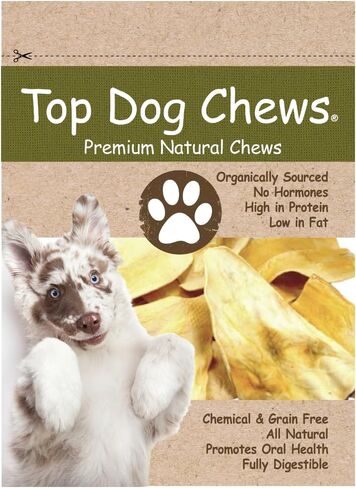 Top Dog Chews - Cow Ears Dog Treats, 6" - 7", 10 Pack, America's Made, All Natural, Rich in Protein and Flavor, Healthy & Delicious Treats for Dogs, Breeds in Saudi Arabia