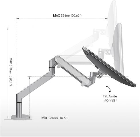 OZ-1 ارتفاع الألومنيوم قابل للتعديل 17-32 بوصة الحامل حامل حامل الذراع الفردية ربيع ربيع شاشة MOUNT in Saudi Arabia