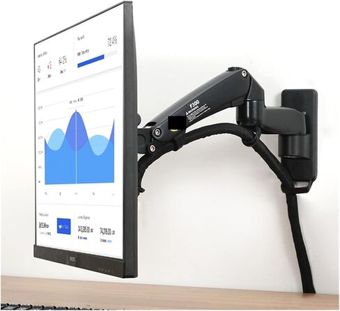 F300 F150 Gas Spring 24-35 Inch LED TV Wall Mount Monitor Holder Ergonomic Mount Arm Max. VESA 100 * 100mm Loading 3-12kgs(F300-Black) in Saudi Arabia