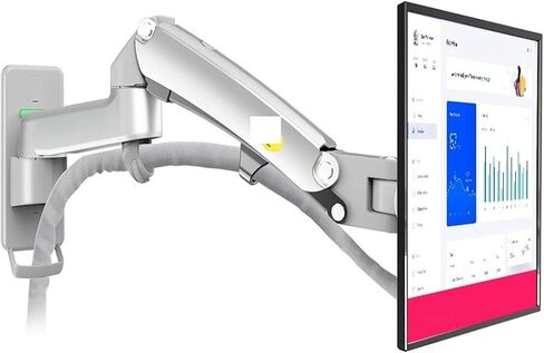 F300 F150 Gas Spring 24-35 Inch LED TV Wall Mount Monitor Holder Ergonomic Mount Arm Max. VESA 100 * 100mm Loading 3-12kgs(F300-Black) in Saudi Arabia