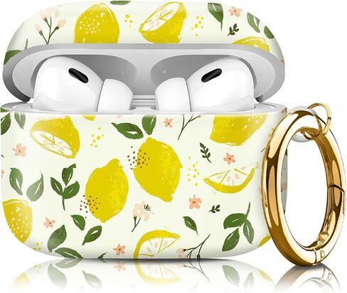 متوافق مع Airpod Pro 2nd/1st Generation Cover مع سلسلة مفاتيح ، علبة سماعات رأس لاسلكية مقاومة للوقاية من Airpod Pro 2023/2022/2019 (الزهور والنباتات) in Kuwait
