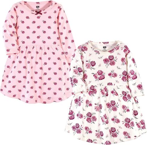 Hudson Baby Infant and Toddler Girl Cotton Dresses, Blush Rose Leopard, 4 Toddler in Saudi Arabia