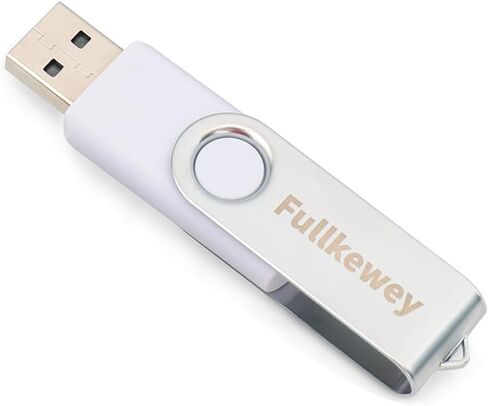 16G/32G/64G/128G Flash Drive, Fullkewey Thumb Drive 2.0, High Speed Memory Stick, USB Drive, Rotated Design, Black/Blue/White (White, 128, GB) in Saudi Arabia